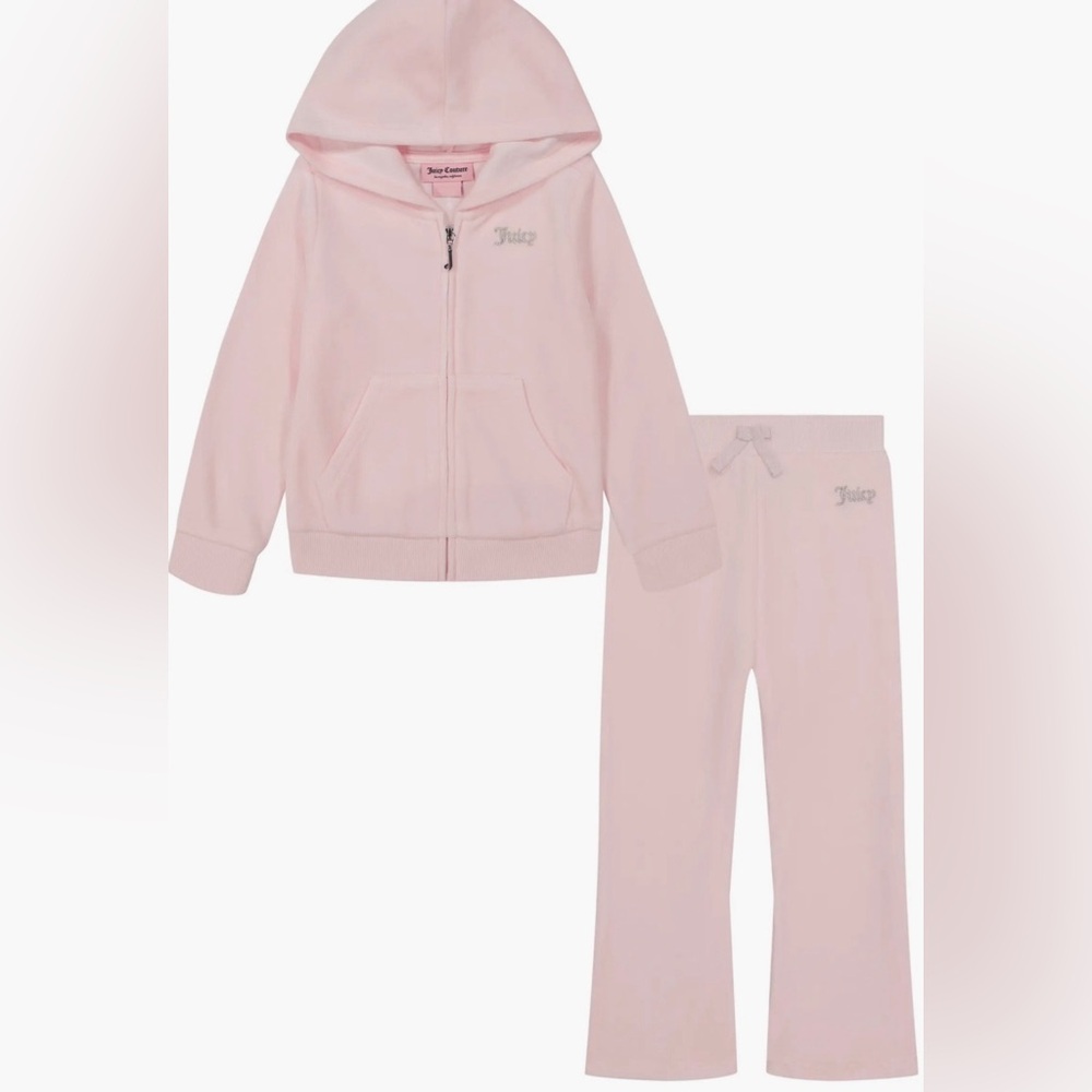 Juicy Couture Light Pink Girls Size 8/10 Hoodie and Pants Set